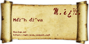 Méh Éva névjegykártya